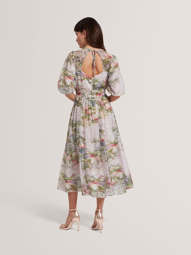 Rochie midi cu imprimeu și mâneci bufante Ted Baker - Imaginea 2 din 7