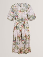 Rochie midi cu imprimeu și mâneci bufante Ted Baker - Imaginea 6 din 7
