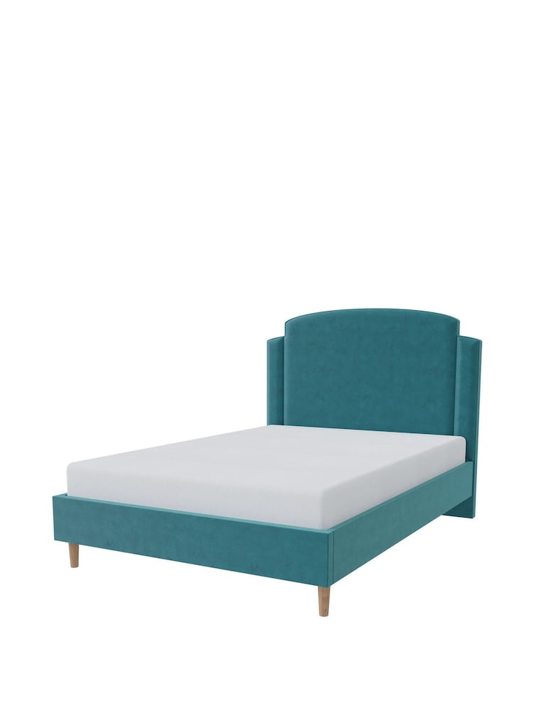 Millbrook Beds Teal Deco Arc Luxury Velvet Frame - Image 1 of 6