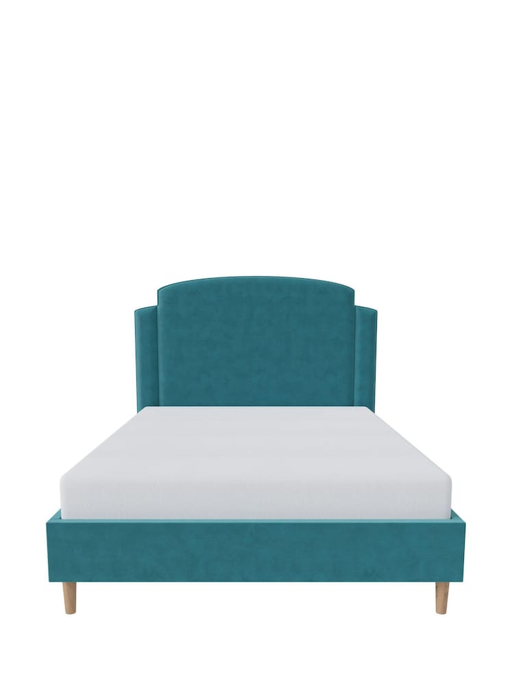 Millbrook Beds Teal Deco Arc Luxury Velvet Frame - Image 2 of 6