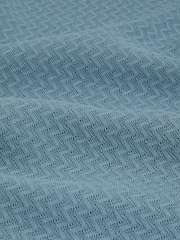 Ted Baker Blue Short Sleeve Zig Zag Stitch Polo Shirt - Image 7 of 7