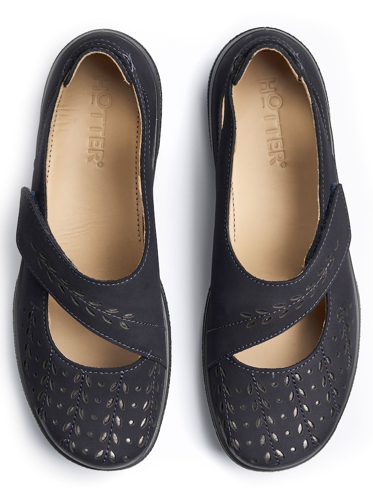 Hotter Blue Standard Fit Daphne Touch Fastening Mary Janes Shoes - Image 4 of 4