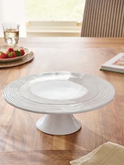 White Malvern Embossed Cake Stand - Image 2 of 4