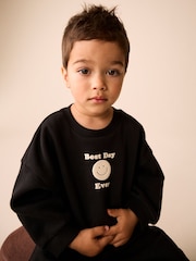 Black Back Print Crew Neck Joggers Set (3mths-7yrs) - Image 5 of 10