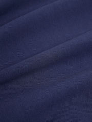 Navy Blue Textured Pique Zip Through Funnel Sweat Top - Image 8 of 8