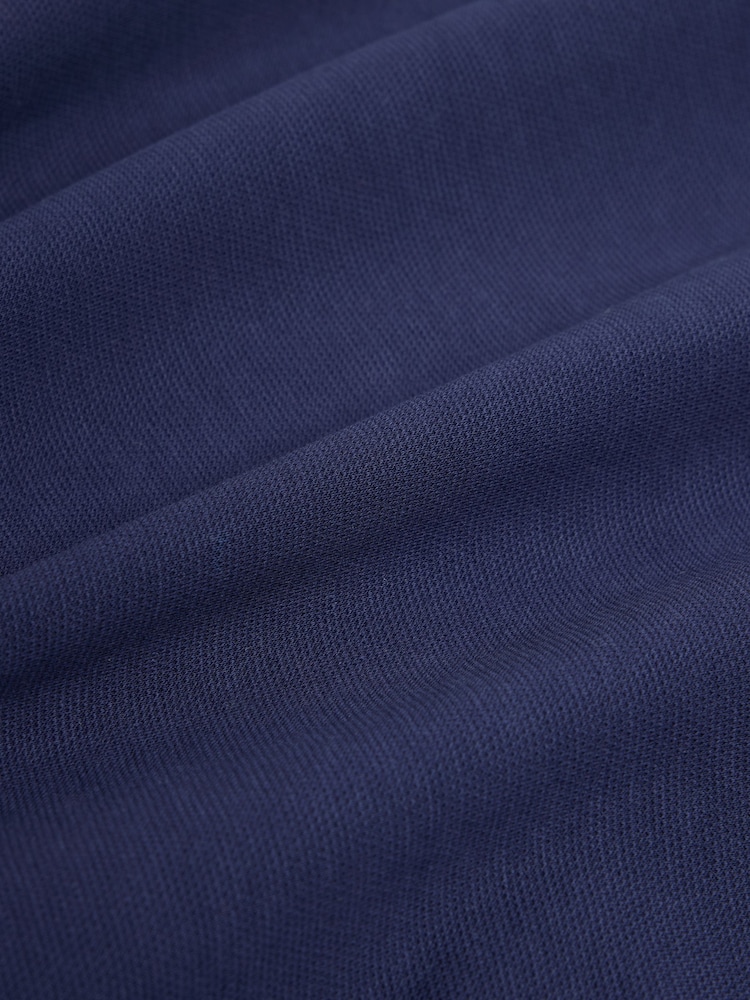 Navy Blue Textured Pique Zip Through Funnel Sweat Top - Image 8 of 8 Navy Blue Textured Pique Zip Through Funnel Sweat Top - Image 8 of 8