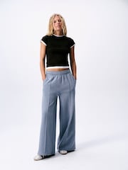 self. Blue Wide Leg Joggers - Image 2 of 8