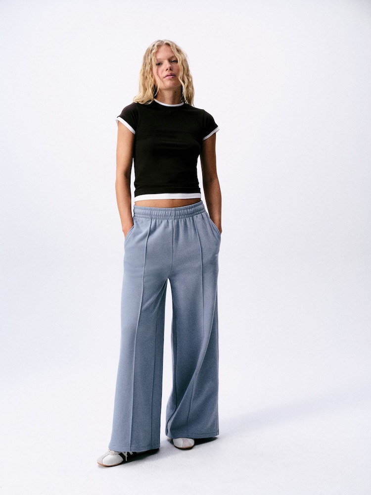 self. Blue Wide Leg Joggers - Image 2 of 8