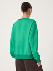Hush Green Star Graphic Towelling Sweatshirt - Image 3 of 4