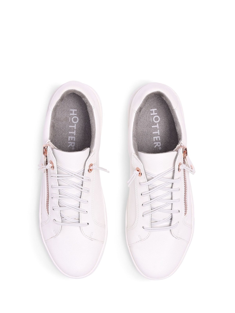 Hotter White Wide Fit Leonie Slip-On/Zip Cupsole Shoes - Image 4 of 4 Hotter White Wide Fit Leonie Slip-On/Zip Cupsole Shoes - Image 4 of 4