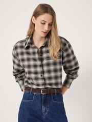 Hush Brown Amren Check Long Sleeve Shirt - Image 1 of 5