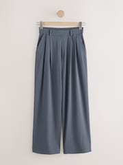 Grey Pinstripe N.Premium Wide Leg Tailored Jersey Trousers - Image 5 of 6