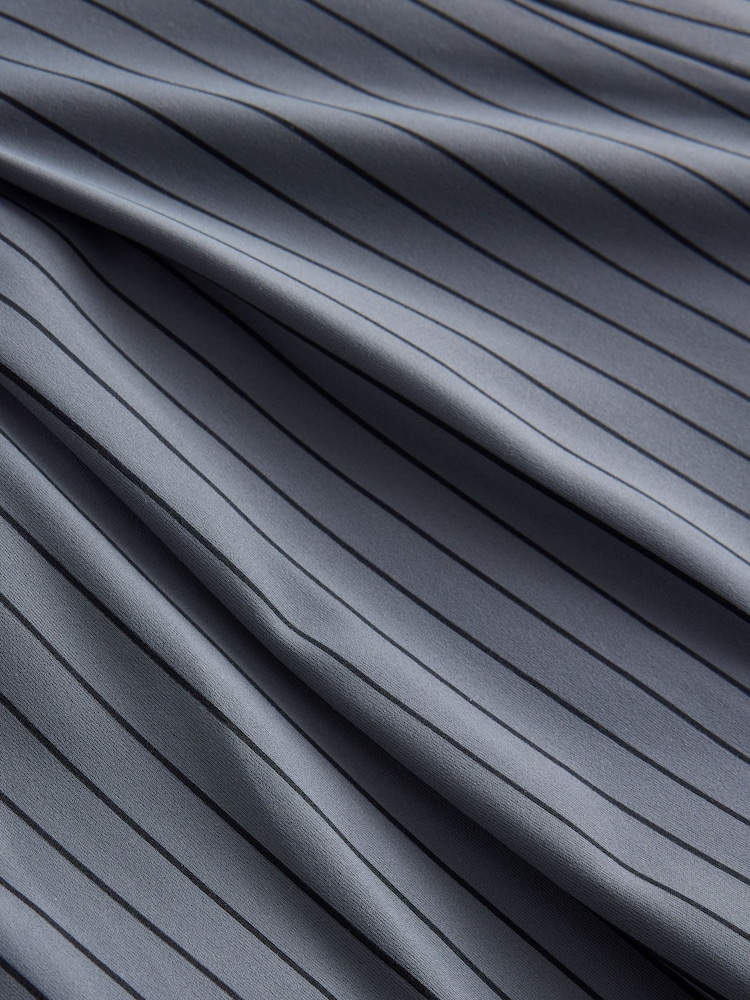 Grey Pinstripe N.Premium Wide Leg Tailored Jersey Trousers - Image 6 of 6