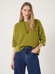 Hush Green Cherrie Chunky Cashmere T-Shirt - Image 1 of 6