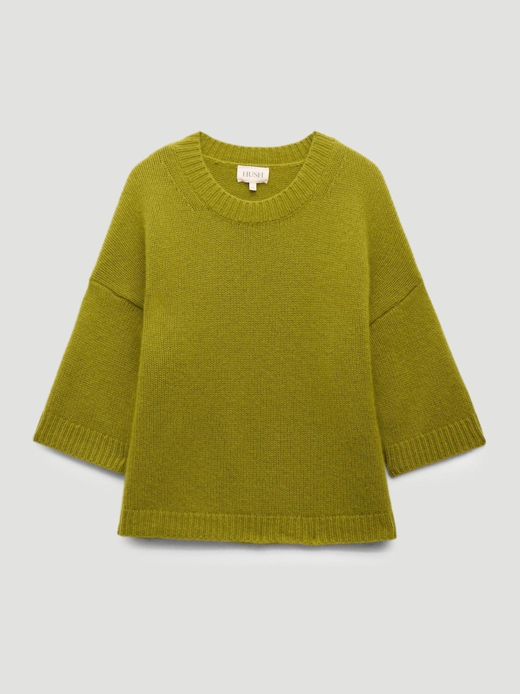 Hush Green Cherrie Chunky Cashmere T-Shirt - Image 6 of 6