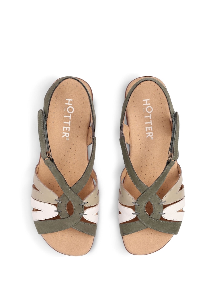 Hotter Green Standard Fit Flare Touch Fastening Casual Sandals - Image 4 of 4