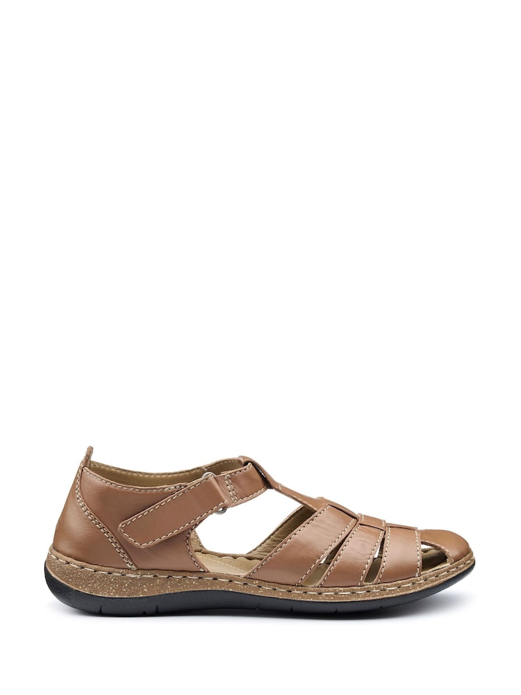 Hotter Brown Wide Fit Sharini Touch-Fastening Casual Sandals - Image 1 of 4