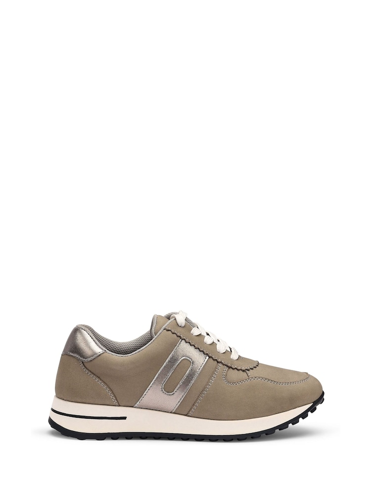 Hotter Grey Regular Fit Standard Fit Revival Lace-Up Cupsole Shoes - Image 1 of 4