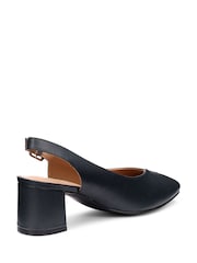 Hotter Blue Studio Buckle Slingback Court Shoes - Image 3 of 4