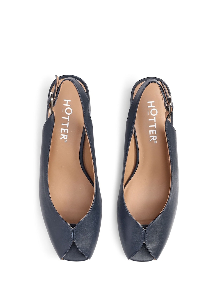 Hotter Blue Studio Buckle Slingback Court Shoes - Image 4 of 4