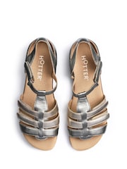 Hotter Metallic Metalic Extra Wide Fit Solei Touch-Fastening Casual Sandals - Image 4 of 4