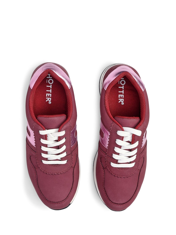 Hotter Red Standard Fit Revival Lace-Up Cupsole Shoes - Image 4 of 4