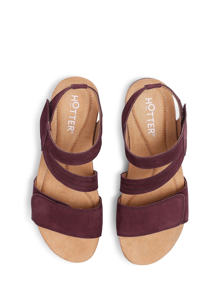 Hotter Red Wide Fit Ruen Touch-Fastening Casual Sandals - Image 4 of 4