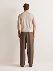 John Smedley Natural Adrian Short Sleeve Knitted Polo Shirt - Image 5 of 5