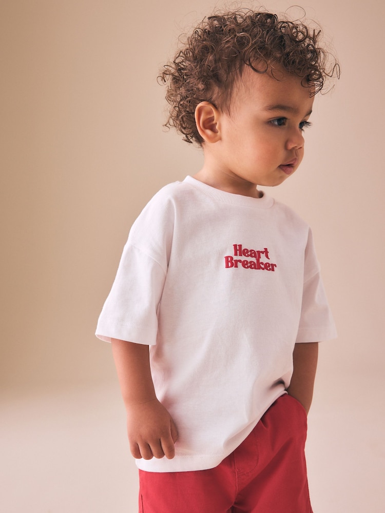 White Short Sleeve Valentines T-Shirt (3mths-8yrs) - Image 1 of 7