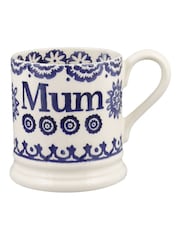 Emma Bridgewater Cream Blue Hen & Border Mum 1/2 Pint Mug - Image 2 of 5