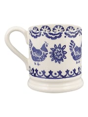 Emma Bridgewater Cream Blue Hen & Border Mum 1/2 Pint Mug - Image 3 of 5
