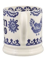 Emma Bridgewater Cream Blue Hen & Border Mum 1/2 Pint Mug - Image 4 of 5