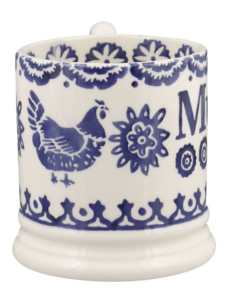 Emma Bridgewater Cream Blue Hen & Border Mum 1/2 Pint Mug - Image 5 of 5 Emma Bridgewater Cream Blue Hen & Border Mum 1/2 Pint Mug - Image 5 of 5