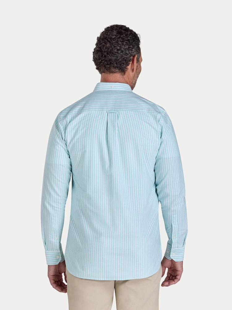 Raging Bull Green Long Sleeve Stanford Stripe Oxford Shirt - Image 2 of 4
