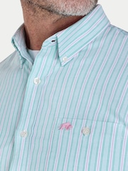 Raging Bull Green Long Sleeve Stanford Stripe Oxford Shirt - Image 4 of 4