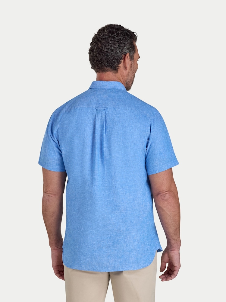 Raging Bull Blue Short Sleeve Classic Linen Shirt - Image 2 of 4