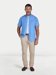 Raging Bull Blue Short Sleeve Classic Linen Shirt - Image 3 of 4