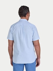 Raging Bull Blue Short Sleeve Bournmouth Stripe Linen Shirt - Image 2 of 6