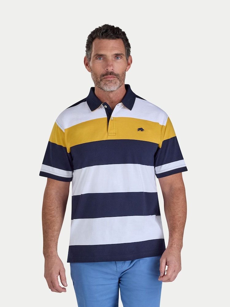 Raging Bull Chestband Stripe Jersey Polo Shirt - 画像 1 / 4