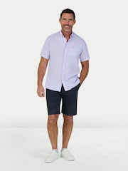 Raging Bull Purple Short Sleeve Classic Linen Shirt - Image 3 of 4