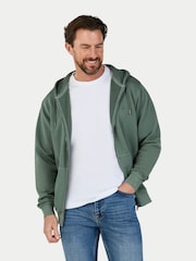 Raging Bull Green Garment Dyed Zip Hoodie Sweat Top - Image 1 of 4