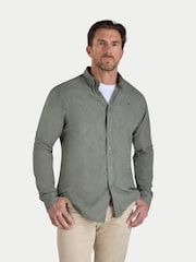 Raging Bull Green Classic Long Sleeve Linen Shirt - Image 1 of 4