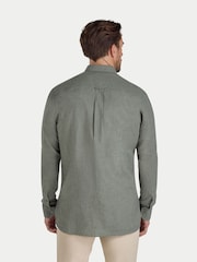Raging Bull Green Classic Long Sleeve Linen Shirt - Image 2 of 4