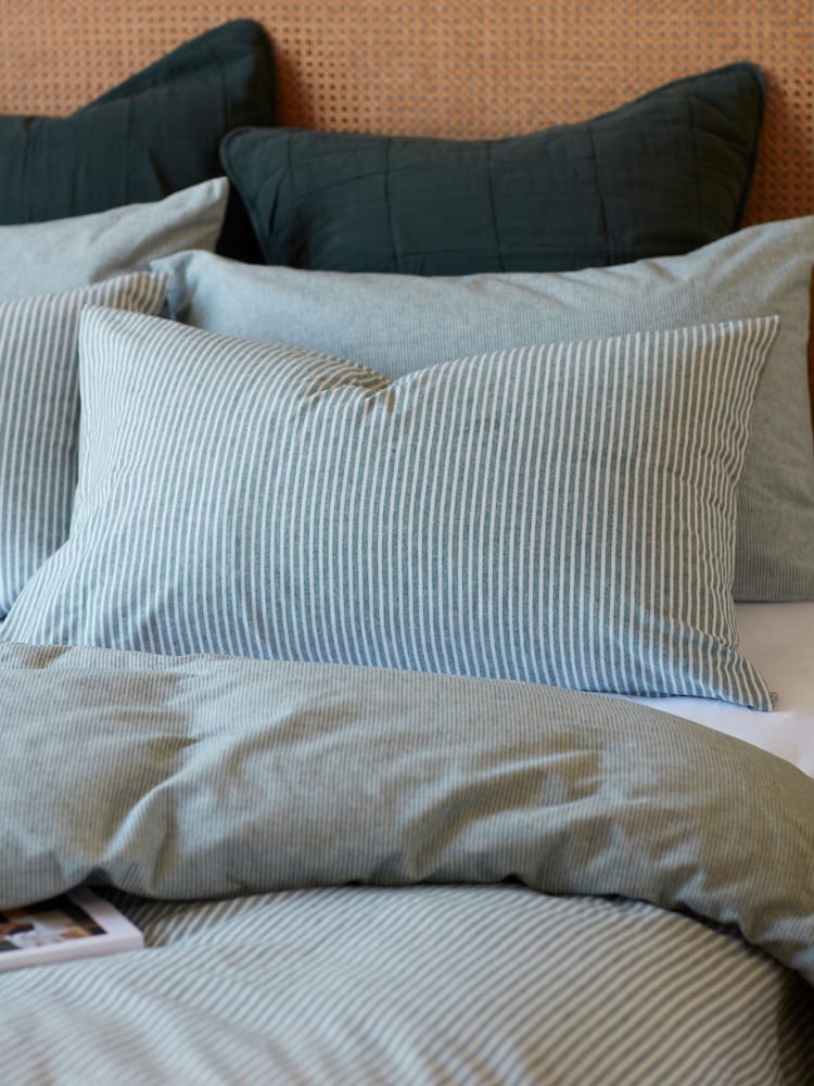 Secret Linen Store Billy ストライプ 起毛 コットン 100% デュベカバー - 画像 2 / 5