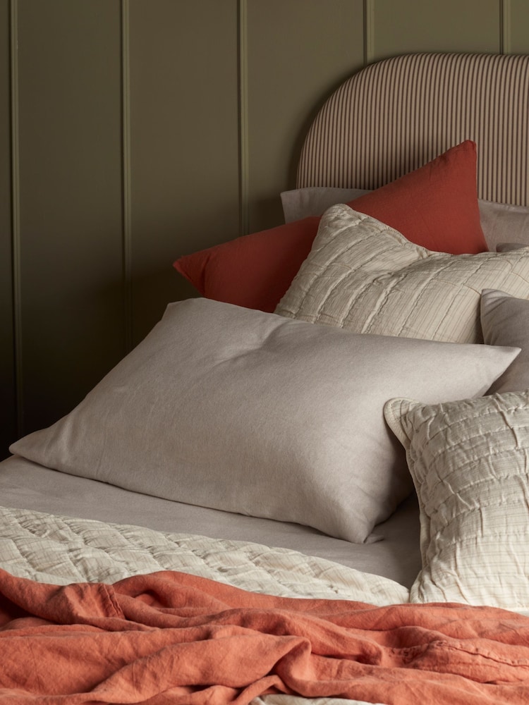 Secret Linen Store Natural Henry Brushed Cotton Pillowcase - Image 2 of 6 Secret Linen Store Natural Henry Brushed Cotton Pillowcase - Image 2 of 6