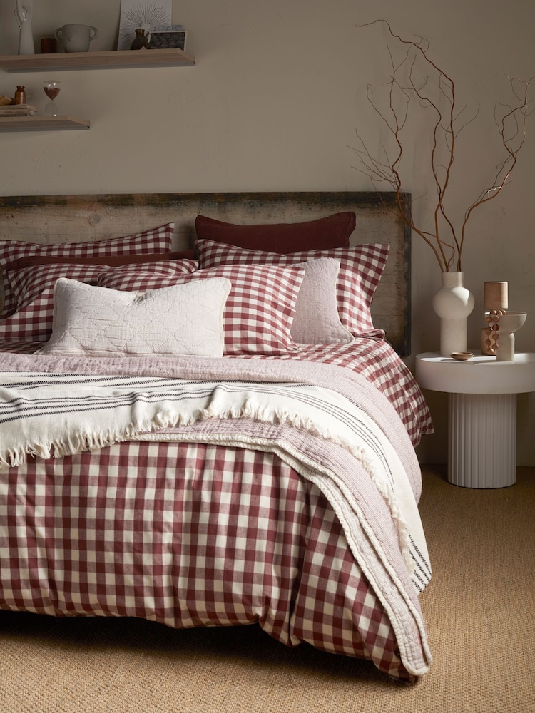 Secret Linen Store Gilbert Gingham Brushed 100% Cotton Duvet Cover - 画像 2 / 5