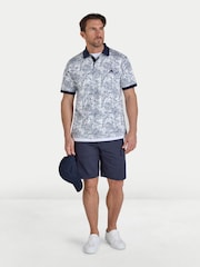 Raging Bull White Reverse Print Floral Jersey Polo Shirt - Image 3 of 4