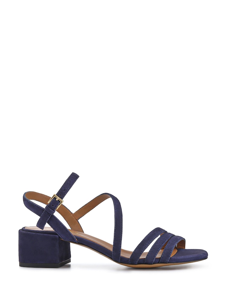 Jones Bootmaker Navy Suede Wide Fit Ginette Leather Sandals - Image 1 of 6