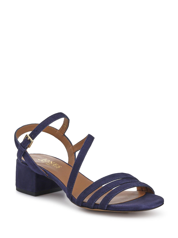 Jones Bootmaker Navy Suede Wide Fit Ginette Leather Sandals - Image 2 of 6