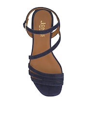 Jones Bootmaker Navy Suede Wide Fit Ginette Leather Sandals - Image 4 of 6